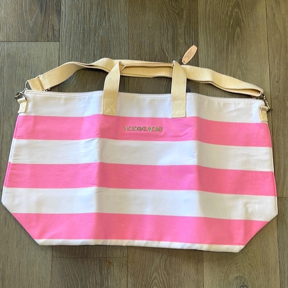 Victoria’s Secret Brushed Canvas Travel Tote Bag 15”Hx 10”Wx26”L - Picture 4 of 10